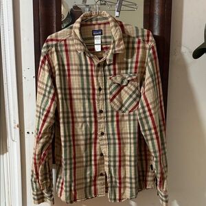 Patagonia Organic Cotton Plaid Shirt - Red, Green, Tan